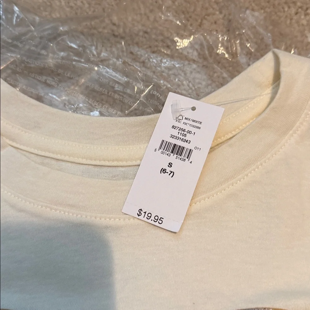 Gap kids, heart shirt, long sleeve 6/7NWT